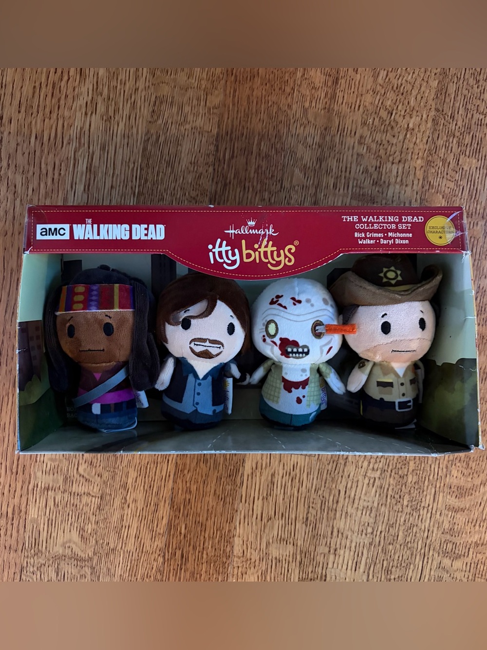 Hallmark Itty Bittys The Walking Dead Collector Set NIB Set of 4 AMC 2017 Zombie
